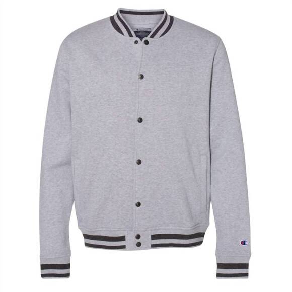 NEW CHAMPION men varsity bomber jacket in gray